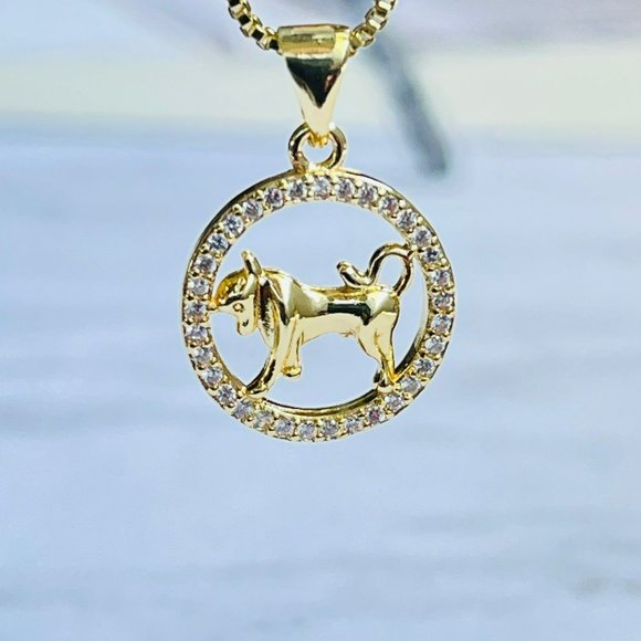 Gold Plated‎ TAURUS Sing Zodiac Horoscope Pendant Necklace - Picture 3 of 6